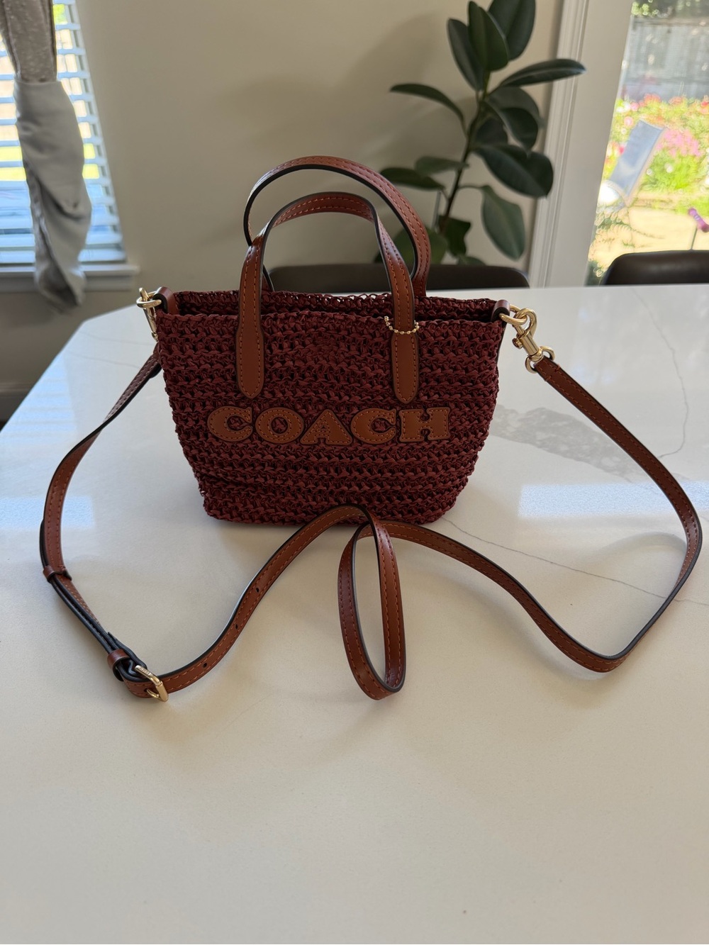 Coach CEU30 City Mini Tote Bag Leather Gold/Russet